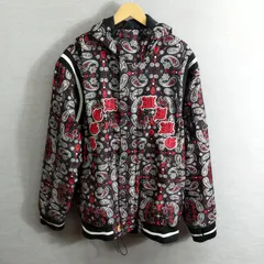 HEGHNINE スノーボード ウェア ジャケット スキー ウィンター スポーツ 総柄 ペイズリー スカル スノボ メンズ サイズ L ブラック レッド系 A156
