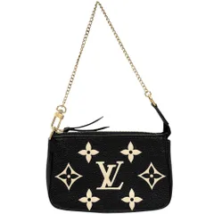 ルイヴィトン ハンドバッグ レディース ミニ ポシェット アクセソワール バイカラー アクセサリーポーチ LOUIS VUITTON M80732 モノグラムアンプラント ブラック 黒 ゴールド金具 美品【中古品】