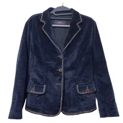 RE332 MaxMara WEEKENDLINE マックスマーラ　ウィークエンドライン　コーデュロイテーラードジャケット　紺　ネイビー　レディース　サイズ42 ヴィンテージ　レトロ　オシャレ　アウターのサムネイル