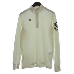 パーリーゲイツ PEARLY GATES ゴルフ カットソー プルオーバー ハーフジップ ハイネック 長袖 起毛 ロゴ プリント 4 白 ホワイト