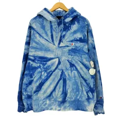 チャンピオン Champion REVERSE WEAVE 00s タイダイ柄 ロゴ刺繍 プルオーバーパーカー メンズ import：XL 