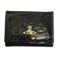 【中古品】Vivienne Westwood ヴィヴィアンウエストウッド がま口 三つ折り財布 ブラック 本体のみ M104425RK