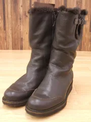 HENRY BEGUELIN レザー ロングブーツ 裏ボア ブーツ ダークブラウン レディース エンリーベグリン【中古】8-1124A◆のサムネイル