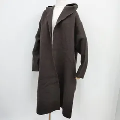 ADAWAS ウールニットエアリーフーデッドコーディガン 定価41800円 フーデッドコート 羽織 ブラウン レディース アダワス【中古】3-1017T♪のサムネイル