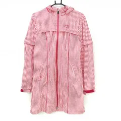 キャロウェイ 4WAYレインウェア 白×ピンクレッド 千鳥柄 裏地メッシュ フード・袖着脱可 レディース L ゴルフウェア Callaway