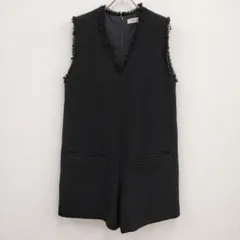 IENA ツィードコンビネゾン 定価21560円 ノースリーブ Vネック オールインワン 23AW ブラック レディース イエナ【中古】4-0503T♪のサムネイル