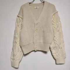 unfil フレンチ メリノウール ケーブルニット 定価38500円 カーディガン アイボリー レディース アンフィル【中古】4-1002T∞のサムネイル
