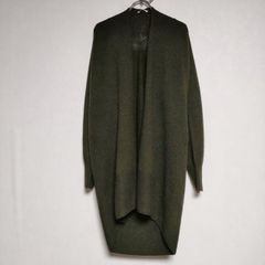 ヨーガンレール 綿 毛(ヤク) 変形カーディガン濃カーキ色 身幅約51 