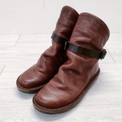 美品】トリッペン ヴィヴィアン クロスストラップ シボ革 ブラウン 37 