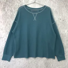 crassical elf クラシカルエルフ 《JAVA別注》シンプルなのに格上げ。２WAY 配色 ワッフル ロンTEE ブルー Lサイズ 〇◇