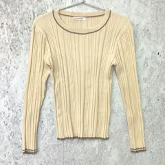natural couture ナチュラルクチュール ランダムリブ 配色 きれいめ ニット ライトベージュ Fサイズ 〇◇