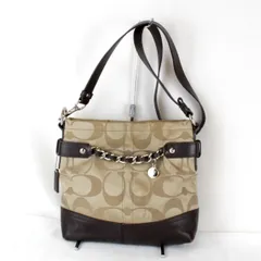 『USED』 コーチ F18862 シグネチャー ショルダーバッグ キャンバス ブラウン