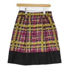 ETRO シルク混切替 モザイクチェック スカート イエロー パープル レディース エトロ【中古】5-0913T∞のサムネイル