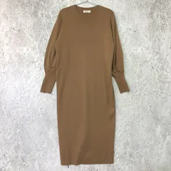 SALON adam et rope サロンアダムエロペ ボリューム スリーブ ニット ワンピース ブラウン Fサイズ 〇◇のサムネイル