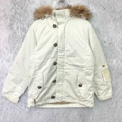 ellesse エレッセ ラクーン ファー ミリタリー ダウン ジャケット ホワイト Mサイズ ◇〇のサムネイル