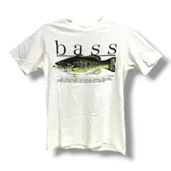 90s Hanes Beefy-T Black Bass プリントTシャツ USA製 ホワイト 春 夏 古着