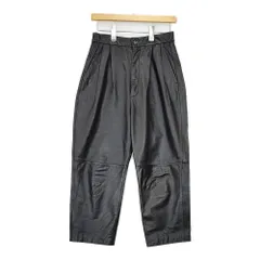 ROKU 6 BEAUTY&YOUTH 牛革 レザー 2タックパンツ 8614-199-0212 パンツ ブラック レディース ロクビューティアンドユース【中古】5-0928T△