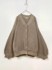 Java ジャバ jv1050069 軽量ワッフルニット カーディガン sizeL/モカ ■■レディース