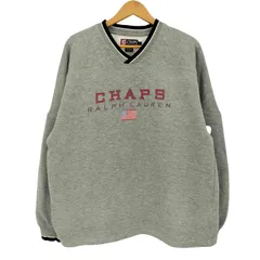 チャップスラルフローレン CHAPS RALPH LAUREN 90s 星条旗 ロゴ刺繍 Vネックスウェット メンズ import：L 