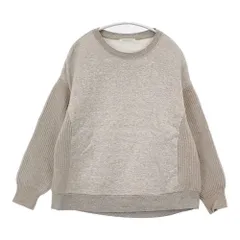 GALERIE VIE 23039503301 コットンウールニットコンビ クルーネックプルオーバー 切替 スウェット グレージュ レディース ギャルリーヴィー【中古】5-1007T△