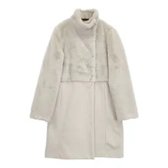 FLY GIRL イタリア製 異素材切り替え スタンドカラーコート サイズ42 コート オフホワイト レディース フライガール【中古】5-1102A◎