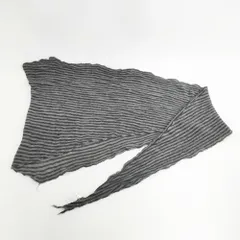 Faliero Sarti アルパカナイロン ボーダー ショール ストール ブラック グレー レディース ファリエロサルティ【中古】5-1111T◎のサムネイル