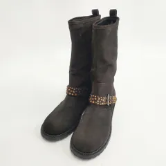 GIUSEPPE ZANOTTI DESIGN イタリア製 ラインストーンスタッズ エンジニアブーツ サイズ36 ブーツ ダークブラウン レディース ジュゼッペザノッティデザイン【中古】5-1119T◎のサムネイル