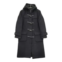 London Tradition イギリス製 フード付きロングコート ブラックウォッチ ダッフルコート ネイビー レディース ロンドントラディション【中古】5-1103A♪のサムネイル