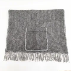 LAPUAN KANKURIT ポケットショール MARIA ブランケット ショール チャコールグレー レディース ラプアン カンクリ【中古】5-1127T◎