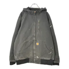 Carhartt カーハート クイックダックジャケット ワーク ペンキ ブラック(メンズ XL)中古 古着 X1844