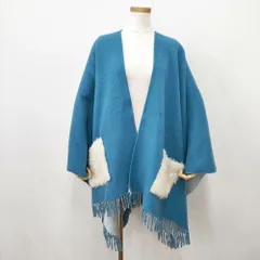 TSUMORI CHISATO ファーポケット ストール ウール ポンチョ ミズイロ レディース ツモリチサト【中古】5-1123T◎のサムネイル