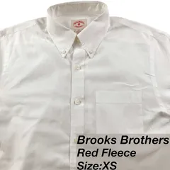 【XS】Brooks Brothers Red Fleece(ブルックスブラザーズ レッドフリース） BD(ボタンダウン)シャツ ／ホワイト無地 ブロード コットン100% メンズ