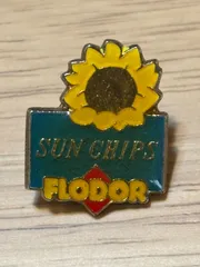 フランス ひまわり SUN CHIPS FLODOR ビンテージ ピンバッジ ピンバッチ K0150 ポテトチップス