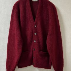 Jockey vintage モヘアカーディガン 60s バーガンディ 毛足 - メルカリ