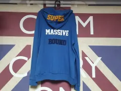 ハッツオン フード ジップアップ ジャケット L 100 XL 105 ブルー