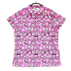 サイズ：2 JACK BUNNY ジャックバニー × ドラえもん 半袖ポロシャツ ドラえもん 総柄 ピンク系 [240101512017] ゴルフウェア レディース ストスト