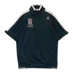 サイズ：LL LE COQ GOLF ルコックゴルフ  ハーフジップ 半袖Tシャツ  ブラック系 [240101603523] ゴルフウェア メンズ ストスト