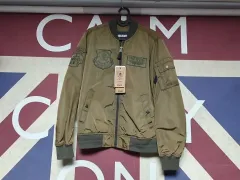 バックアルー スカル ワッペン装飾 パイロットジャンパー M 95 サイズ カーキ