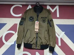 バカルー アウター ワッペン装飾 リバーシブル 両面 ジャケット S 90 サイズ カーキ