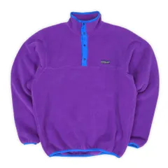 パタゴニア PATAGONIA 美品 80s 80年代 シンチラスナップT フリース Rタグ 三角タグ 初期型 アウトドア MADE IN USA アメリカ製 ヴィンテージ 古着 プルオーバージャケット パープル / 紫 M【中古】