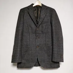 De Petrillo イタリア製 ウール 柄 シルク混  テーラードジャケット ブラウン メンズ デペトリロ【中古】4-1028T∞のサムネイル