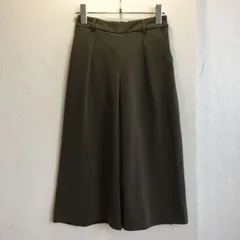 美品✨ ユニクロ UNIQLO ワイド パンツ ガウチョ レディース 小さめ フレア 無地 ハイウエスト センタープレス サイドジップ きれいめ ベーシック シンプル 大人カジュアル オフィス カジュアル 春秋 コーデ 通勤 コーデ 着回し デイリー カーキ