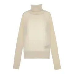 THE RERACS CASHMERE RAGLAN TURTLE NECK PULLOVER KNIT 定価31900円 セーター ニット 24AW アイボリー レディース ザリラクス【中古】4-1214T♪のサムネイル