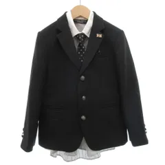 コシノミチコロンドン MICHIKO LONDON フォーマル スーツ テーラードジャケット ボタンダウンシャツ ネクタイ付き 130B 黒 ブラック 白 ホワイト /GV ■GY99