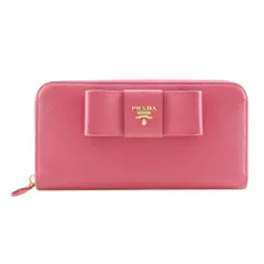 【PRADA】プラダ リボン 1ML506 サフィアーノ PEONIA ピンク レディース 長財布
