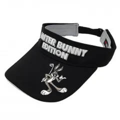 マスターバニー×LOONEY TUNES サンバイザー 黒×白 立体ロゴ刺しゅう  FR   ゴルフウェア MASTER BUNNY EDITION