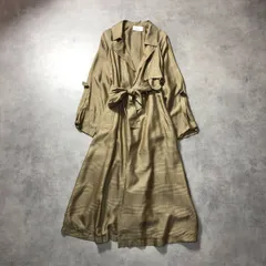 WQ1045●FRAY I.D：チェック柄トレンチ風コート ●0● 光沢のあるブラウン系 薄手 ガウンコート フレイアイディー