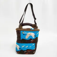 ebagos BIRD JOURNEY シェニール ソフトバケツ 2WAY 定価74800円 ショルダーバッグ 24AW ブラウン ブルー レディース エバゴス【中古】5-0829T♪のサムネイル