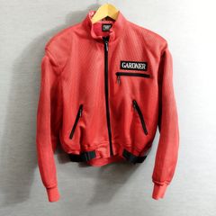 WAYNE GARDNER ワインガードナー PHENIX フェニックス ライダース ジャケット バイカーズ ジップアップ メッシュ 肩 袖 プリテクター入り バイク オートバイ メンズ サイズ L レッド系 A175