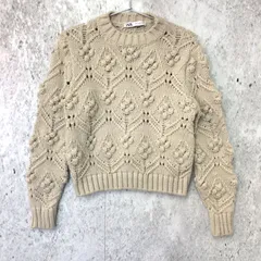 ZARA ザラ ポンポン ケーブル ニット ライト ベージュ EUR Sサイズ ◇〇